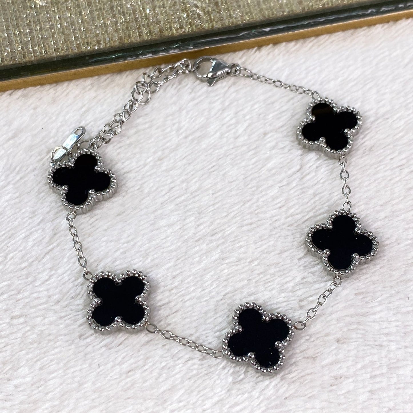 Pulsera de Trebol Grande de Acero Inoxidable PAI1061-2