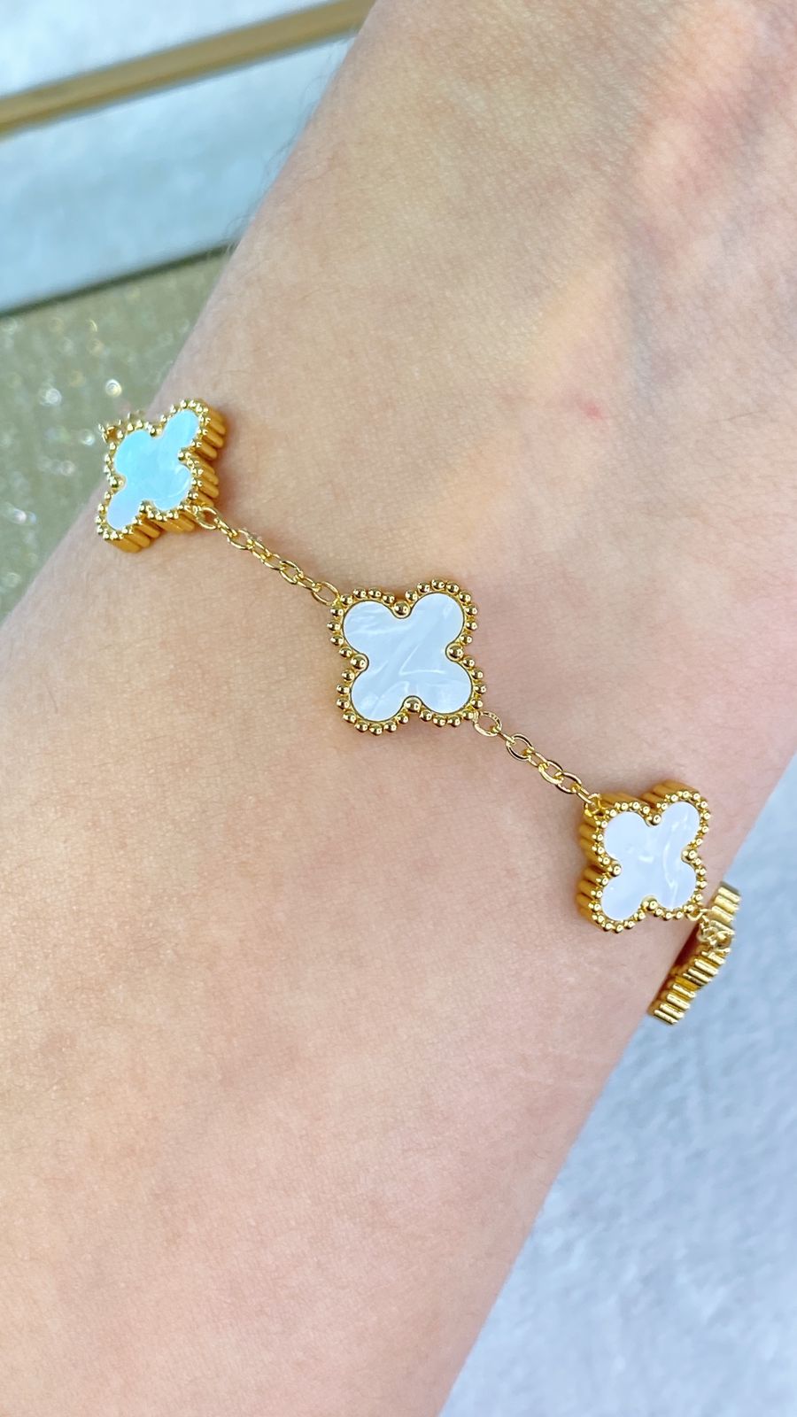 Pulsera de Trebol Grande de Acero Inoxidable PAI1346-2
