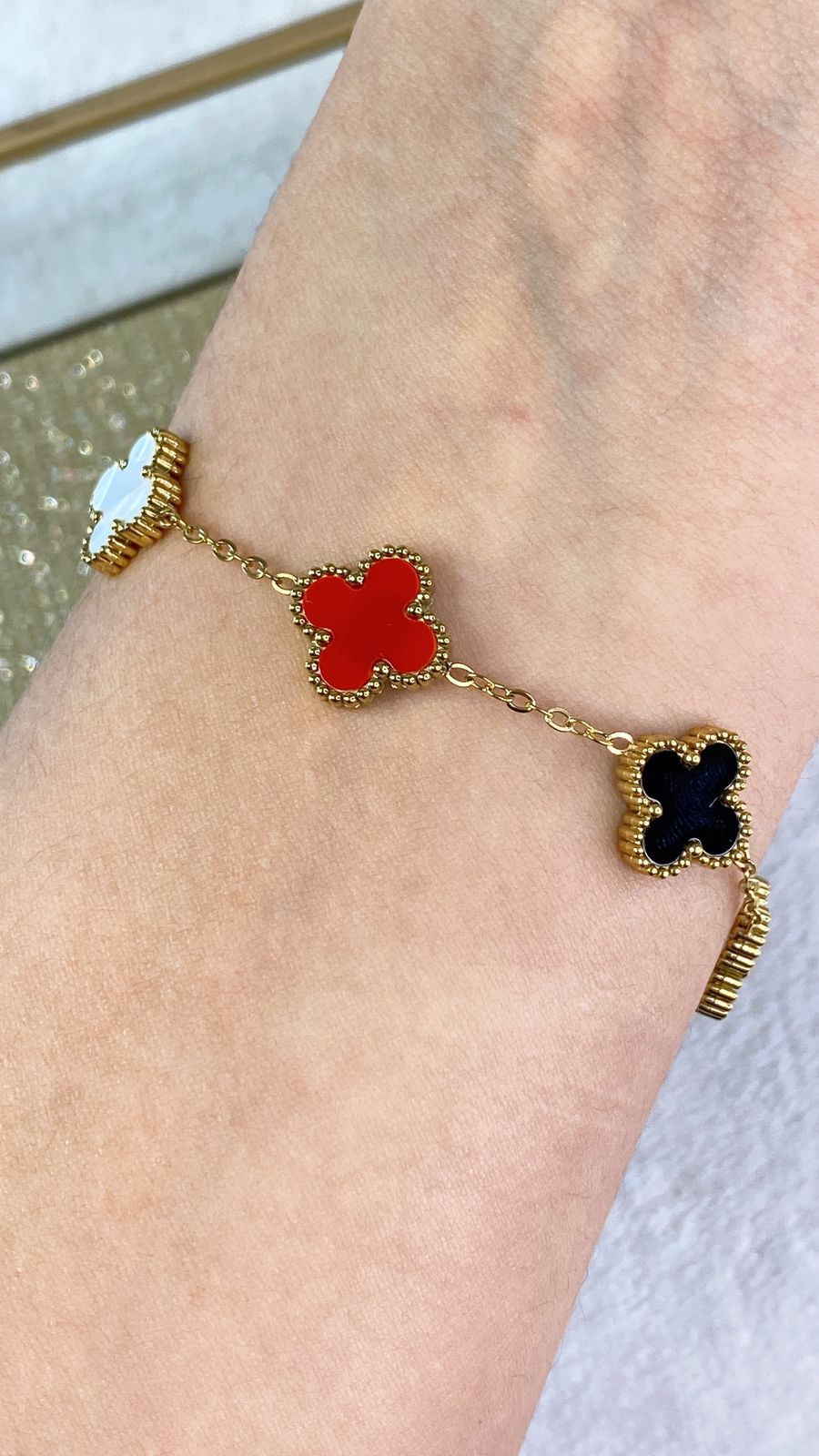 Pulsera de Trebol Grande de Acero Inoxidable PAI1064-1