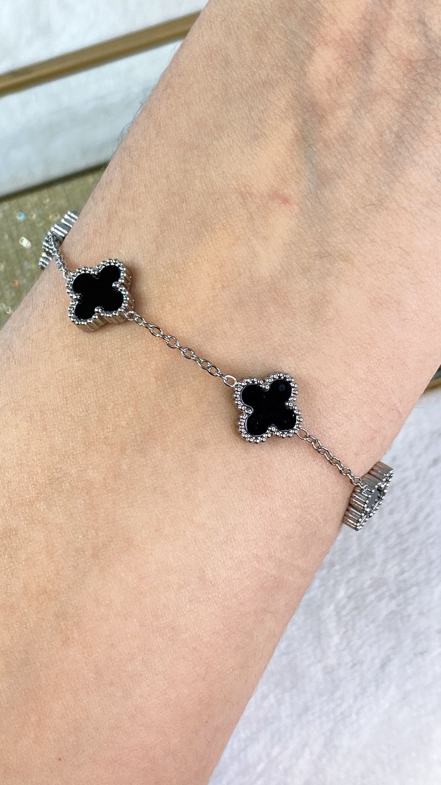 Pulsera de Trebol Mediano de Acero Inoxidable PAI1067-2