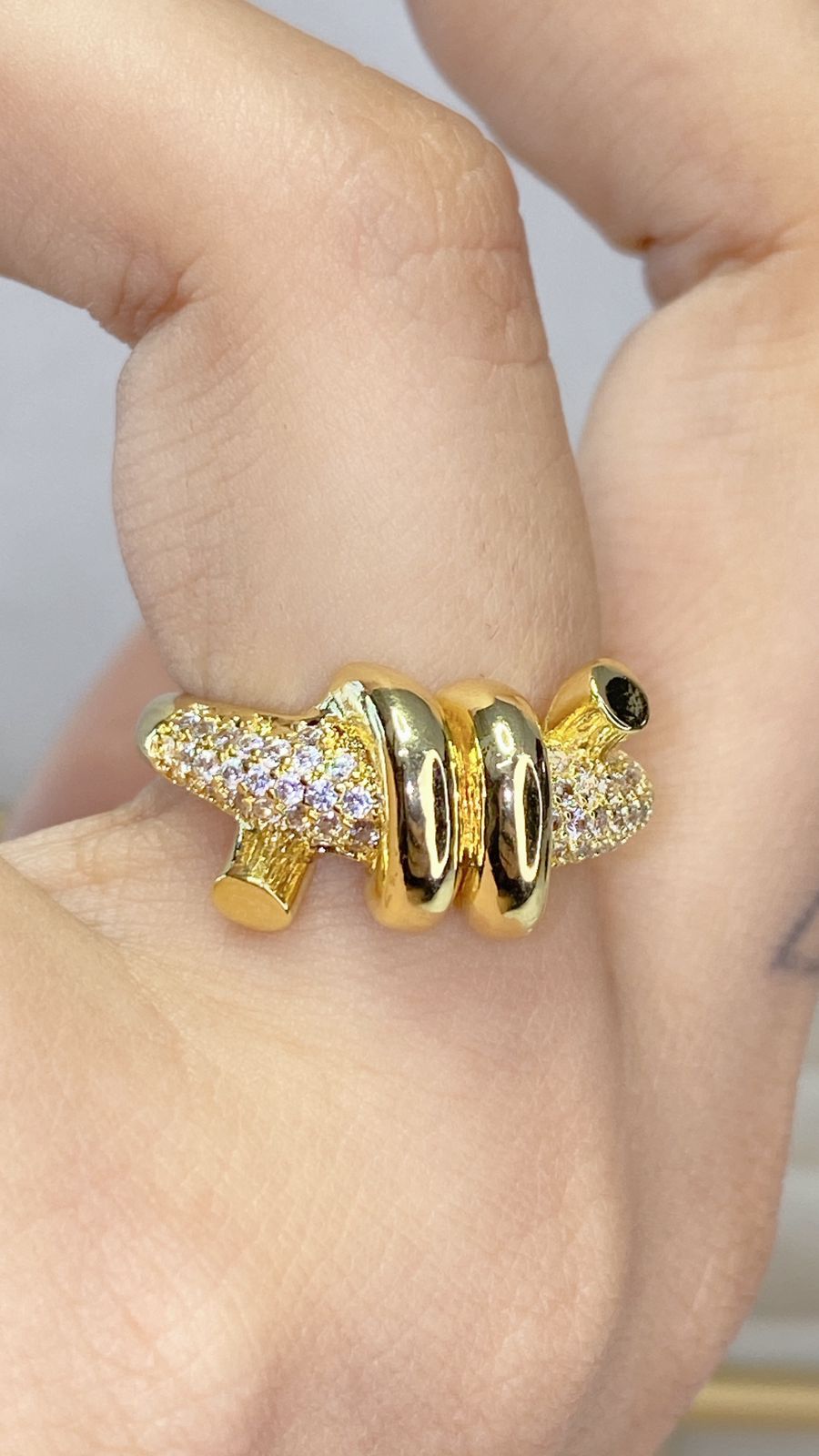 Anillo de Chapa de Oro Ajustable ACO1294-1