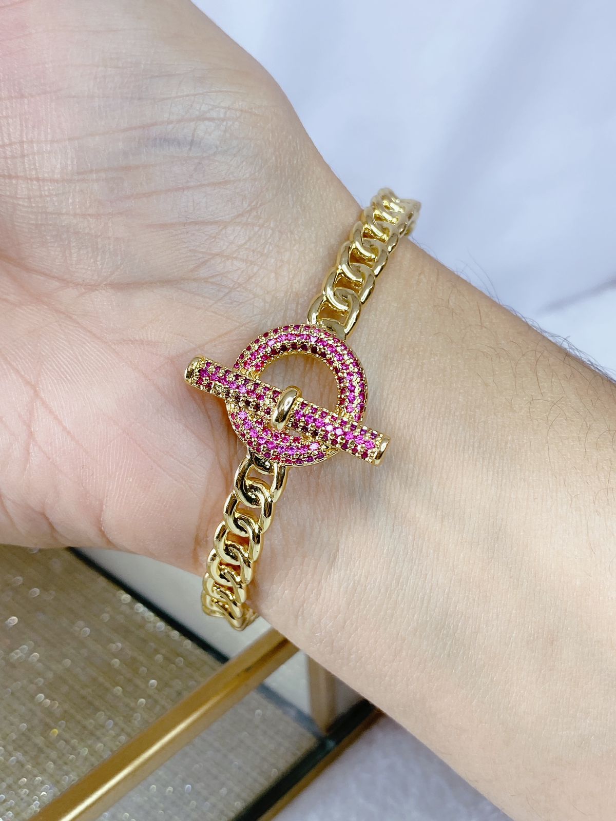 Pulsera de Chapa de Oro COP1377-2