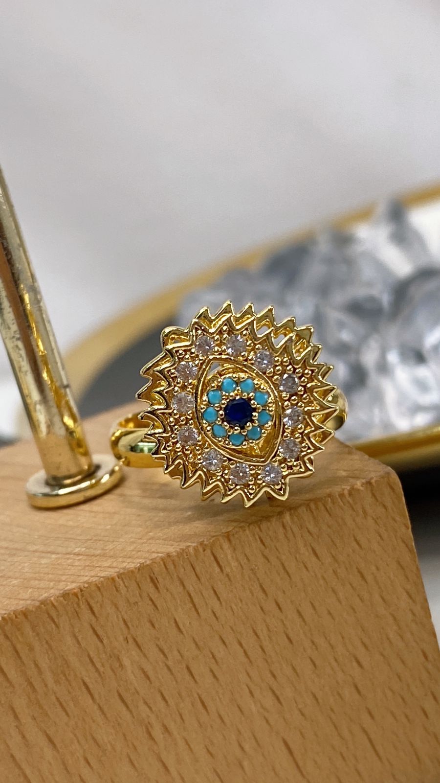 Anillo de Chapa de Oro Giratorio Ajustable ACO1405-1