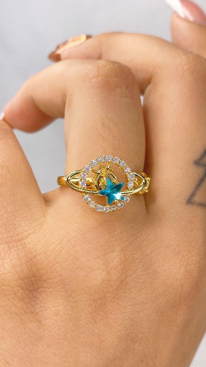 Anillo de Chapa de Oro Giratorio Ajustable ACO1413-1