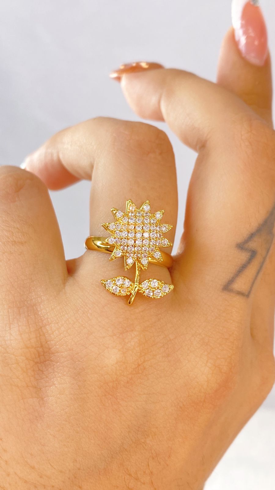 Anillo de Chapa de Oro Giratorio Ajustable ACO1414-1