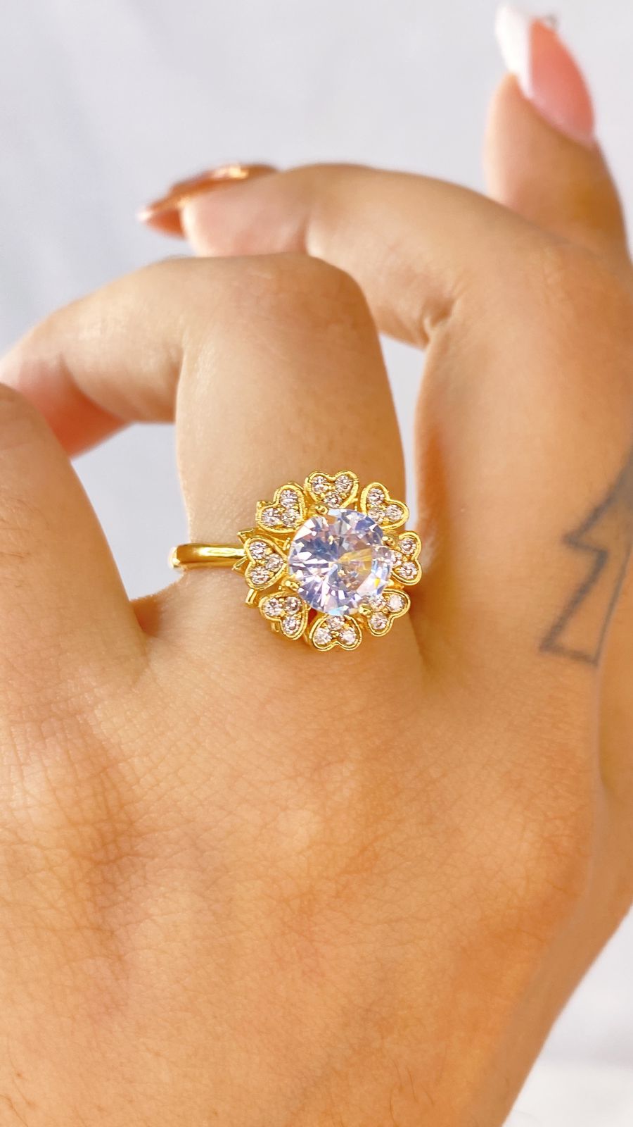 Anillo de Chapa de Oro Giratorio Ajustable ACO1415-1