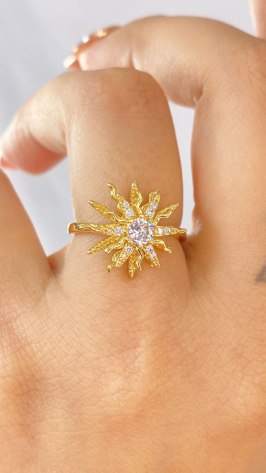 Anillo de Chapa de Oro Giratorio Ajustable ACO1416-1