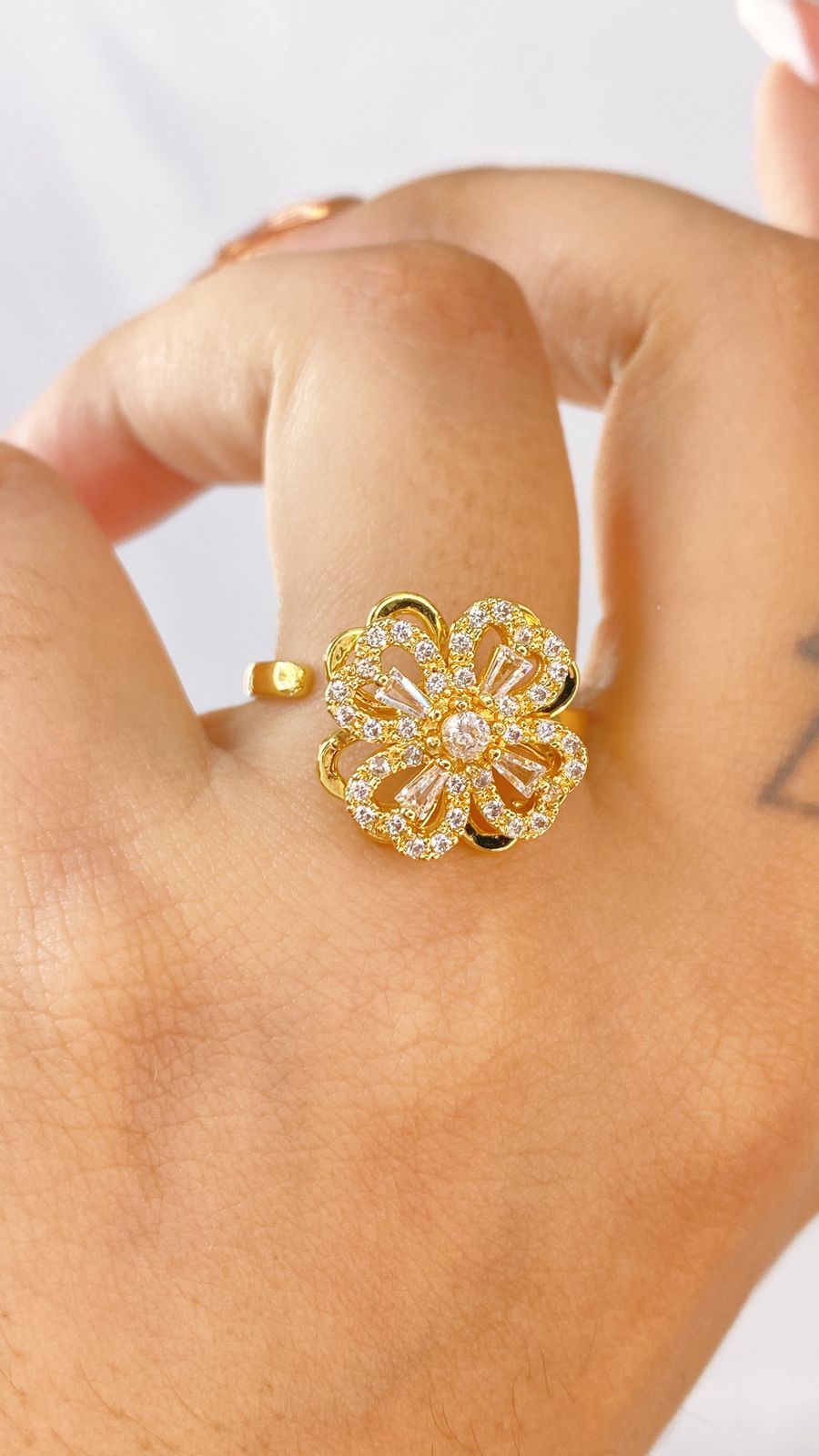 Anillo de Chapa de Oro Giratorio Ajustable ACO1418-1