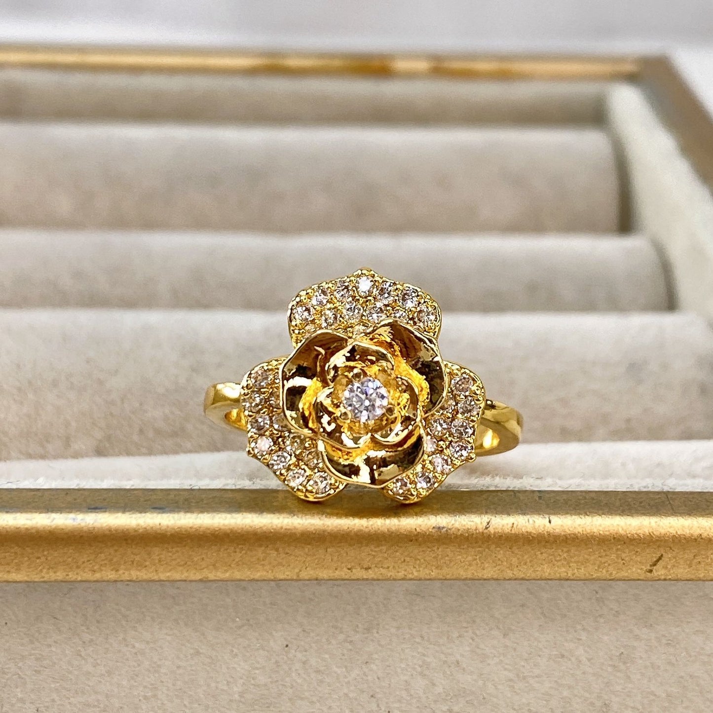 Anillo de Chapa de Oro Giratorio Ajustable ACO1419-1