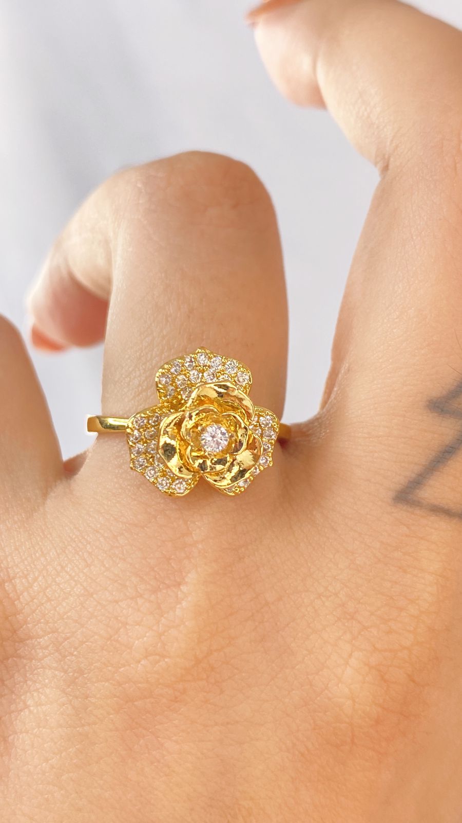 Anillo de Chapa de Oro Giratorio Ajustable ACO1419-1