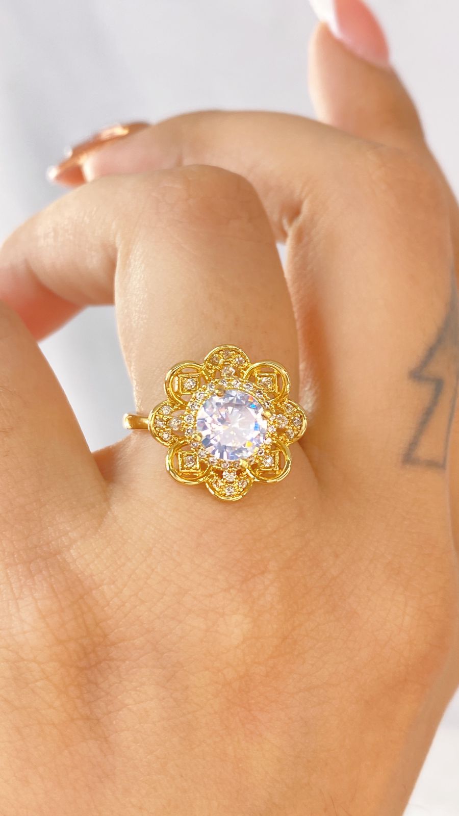 Anillo de Chapa de Oro Giratorio Ajustable ACO1421-1