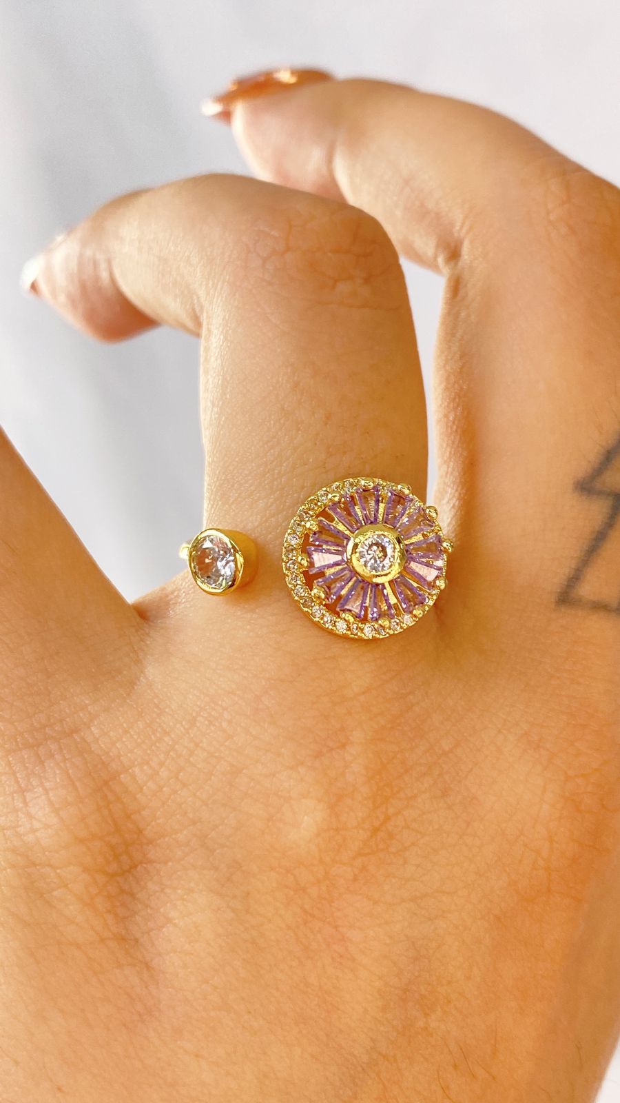 Anillo de Chapa de Oro Giratorio Ajustable ACO1423-1