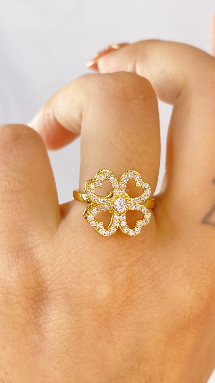 Anillo de Chapa de Oro Giratorio Ajustable ACO1424-1