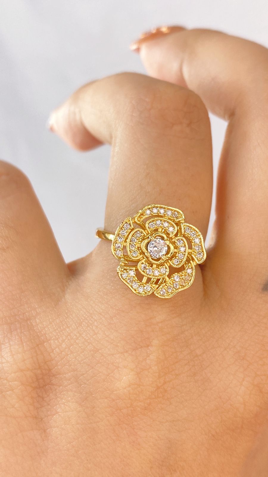 Anillo de Chapa de Oro Giratorio Ajustable ACO1425-1