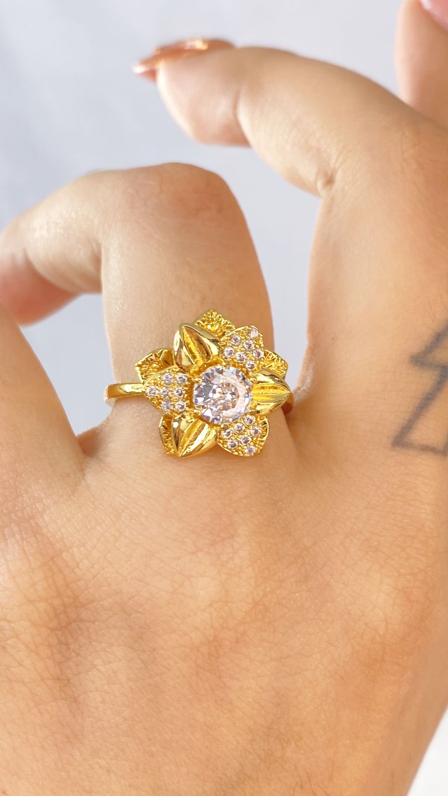 Anillo de Chapa de Oro Giratorio Ajustable ACO1429-1