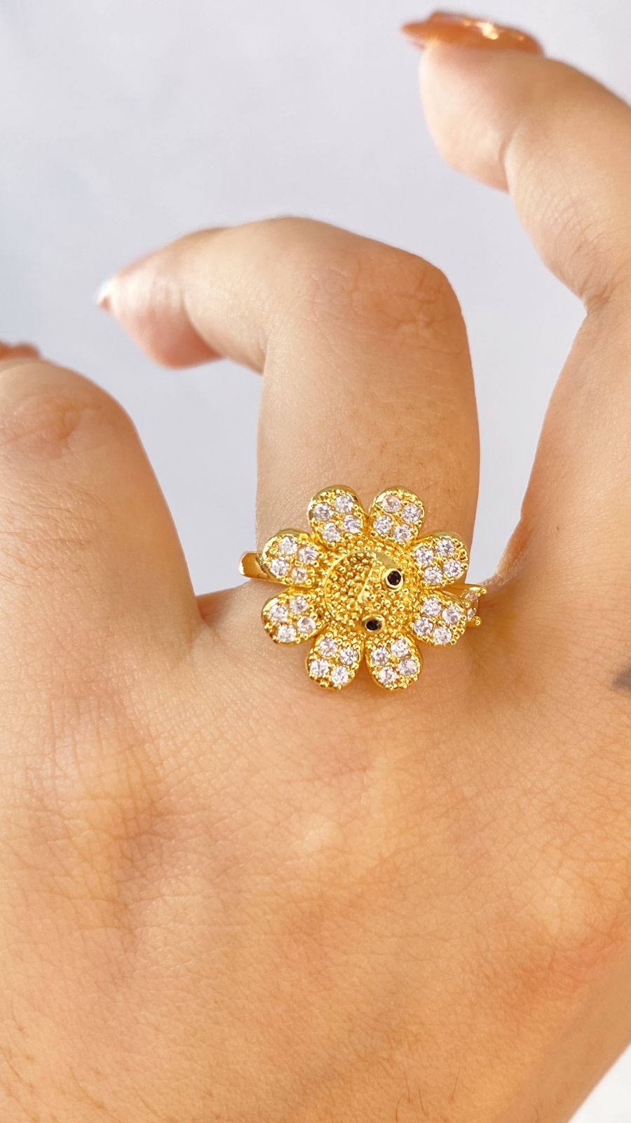 Anillo de Chapa de Oro Giratorio Ajustable ACO1431-1