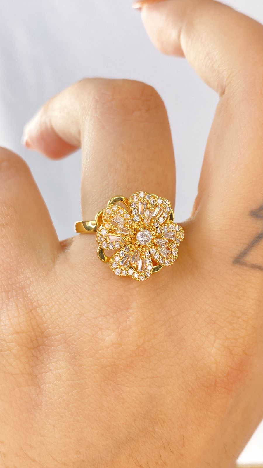 Anillo de Chapa de Oro Giratorio Ajustable ACO1432-1
