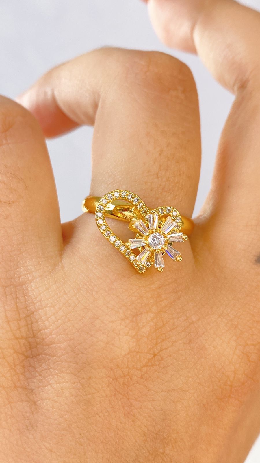 Anillo de Chapa de Oro Giratorio Ajustable ACO1433-1