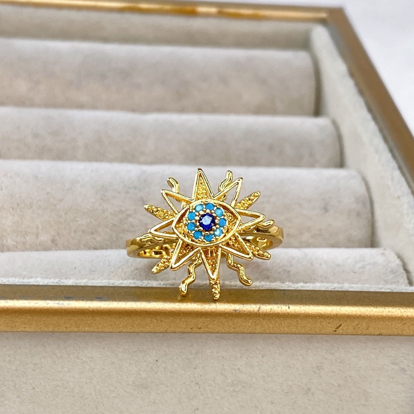 Anillo de Chapa de Oro Giratorio Ajustable ACO1435-1