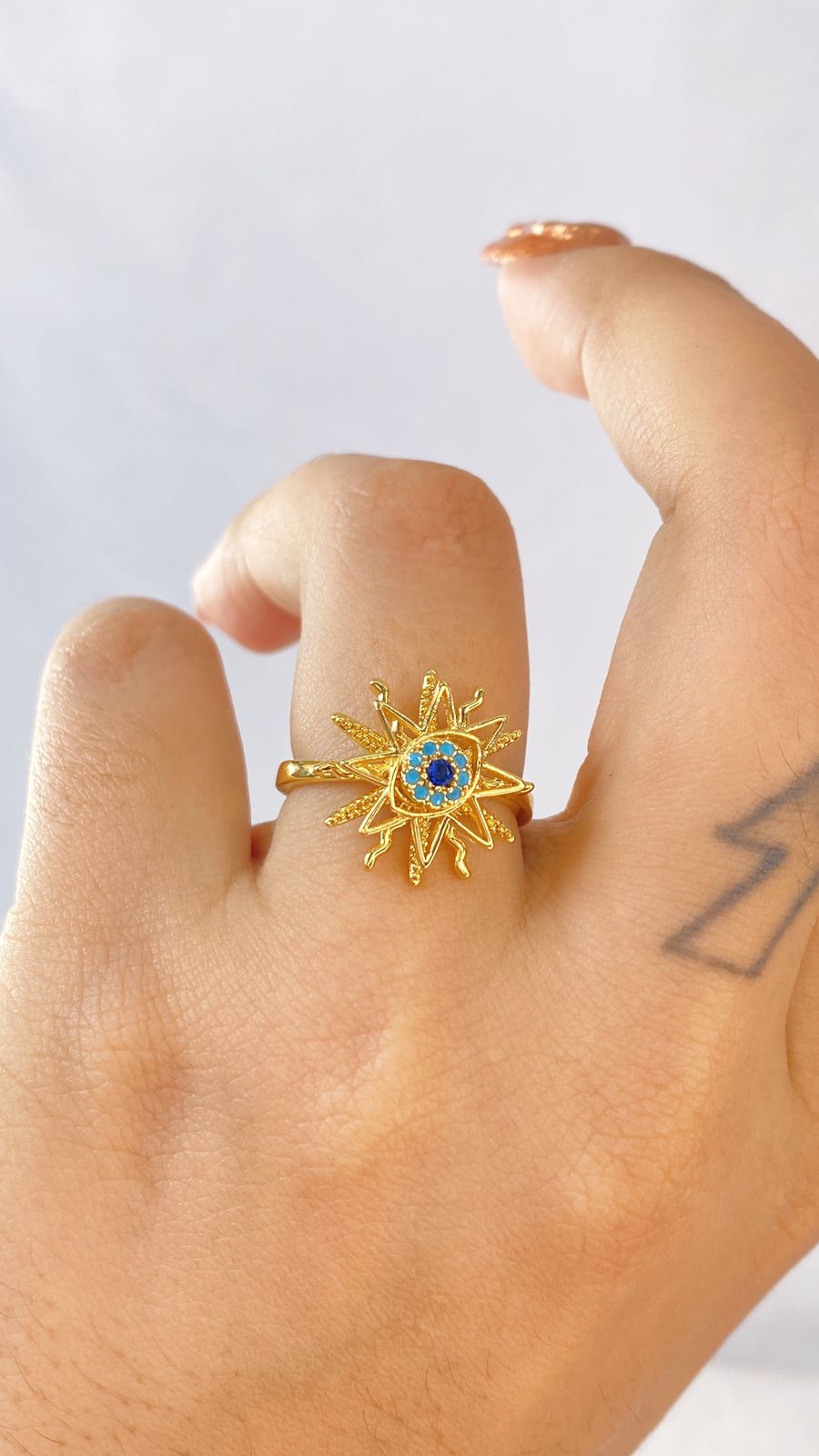 Anillo de Chapa de Oro Giratorio Ajustable ACO1435-1