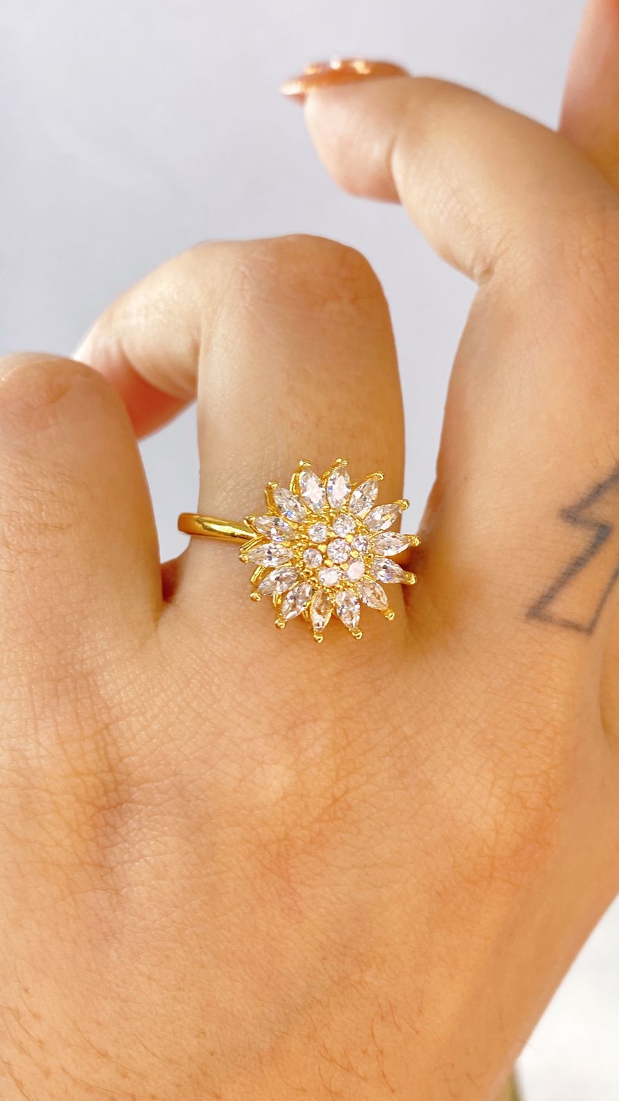 Anillo de Chapa de Oro Giratorio Ajustable ACO1436-1