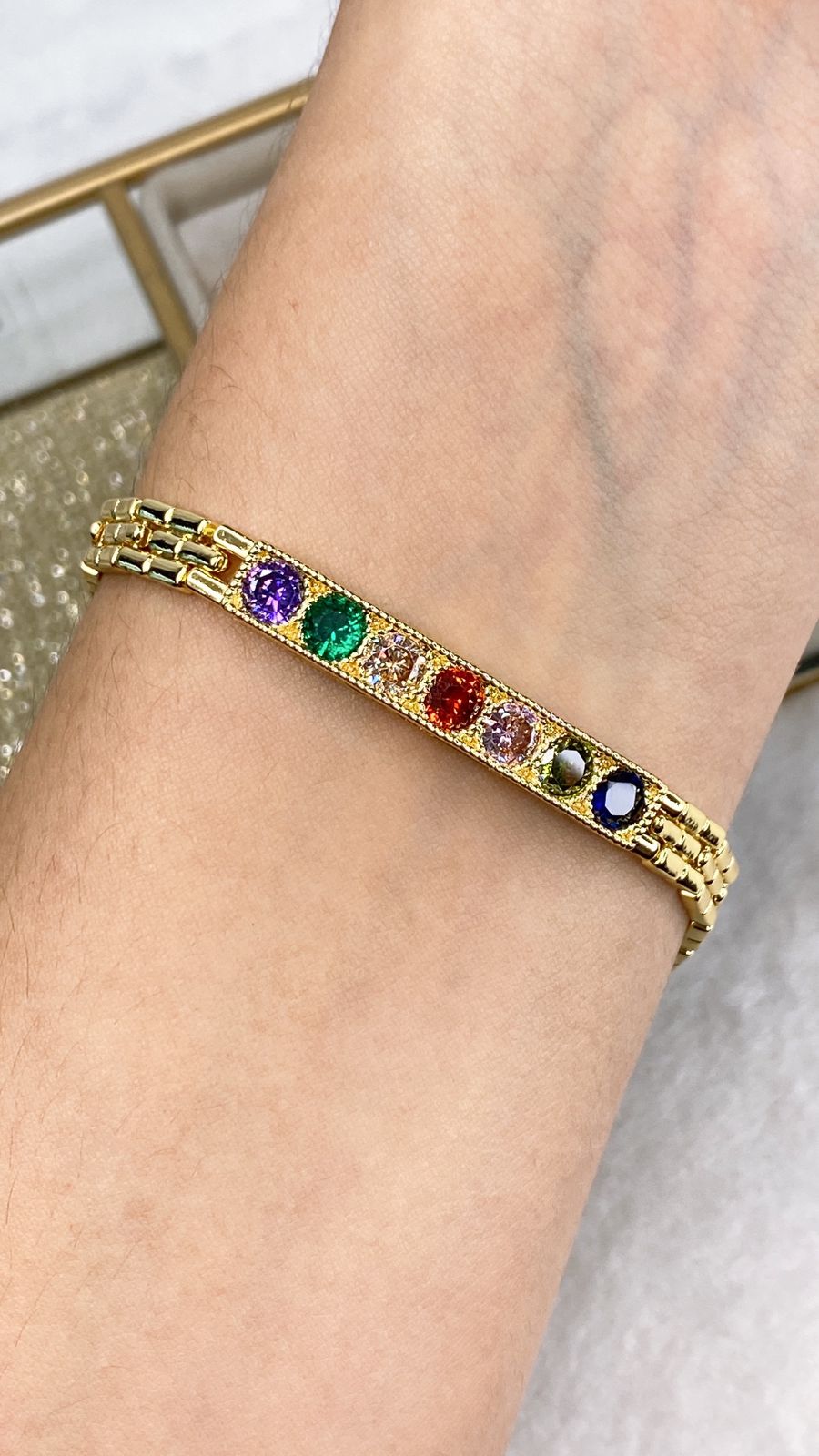 Pulsera de Chapa de Oro COP1592-1