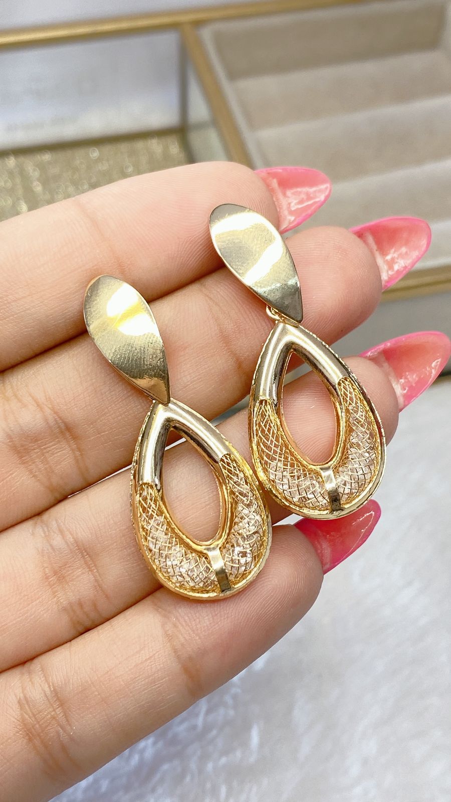 Arete de Chapa de Oro COA1782-1