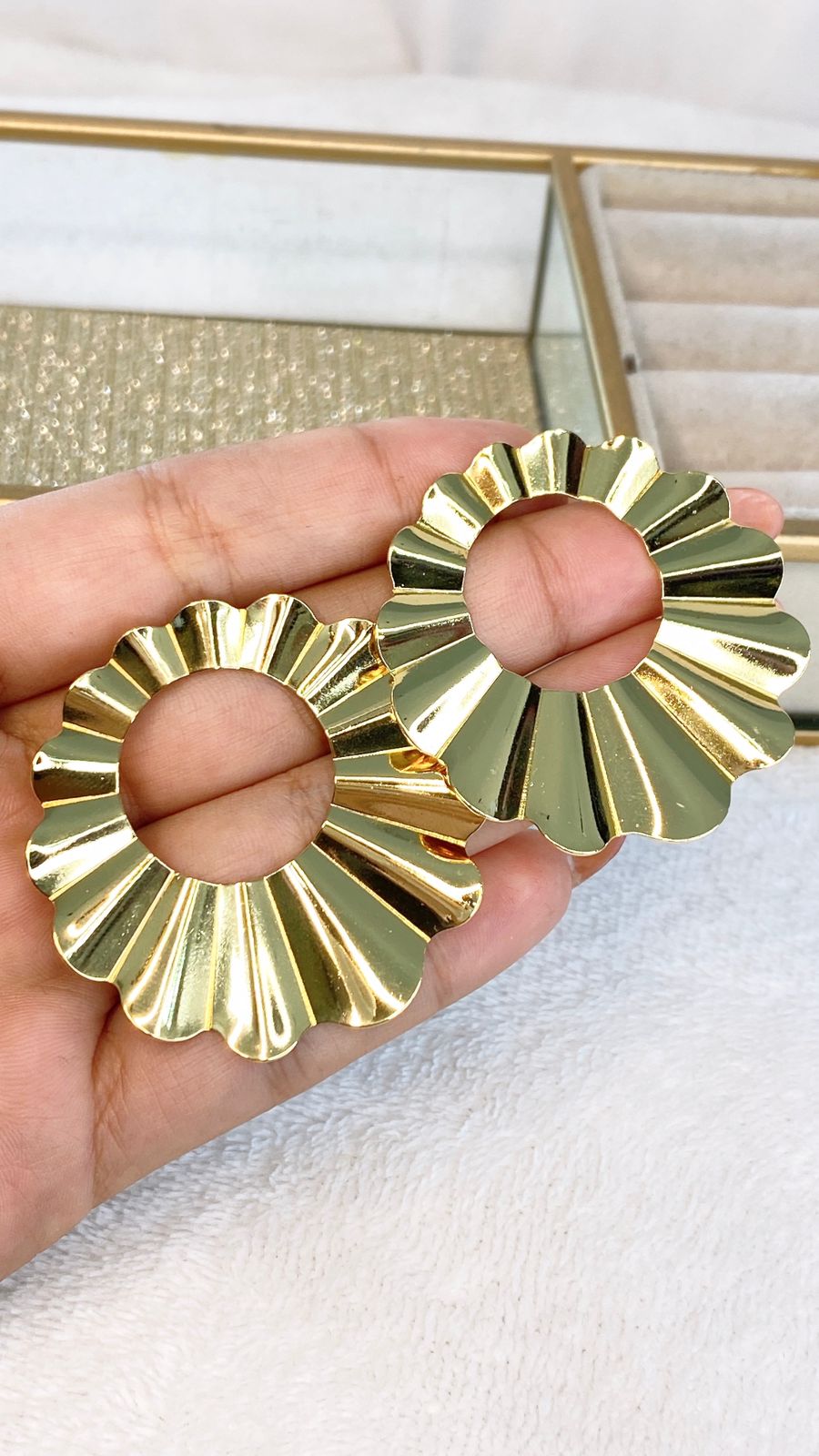 Arete de Chapa de Oro COA2049-1