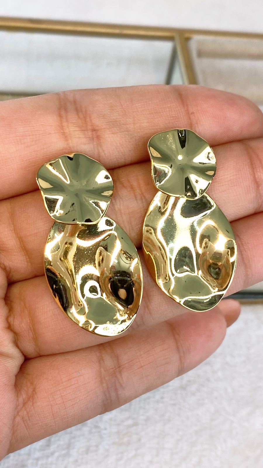 Arete de Chapa de Oro COA2056-1
