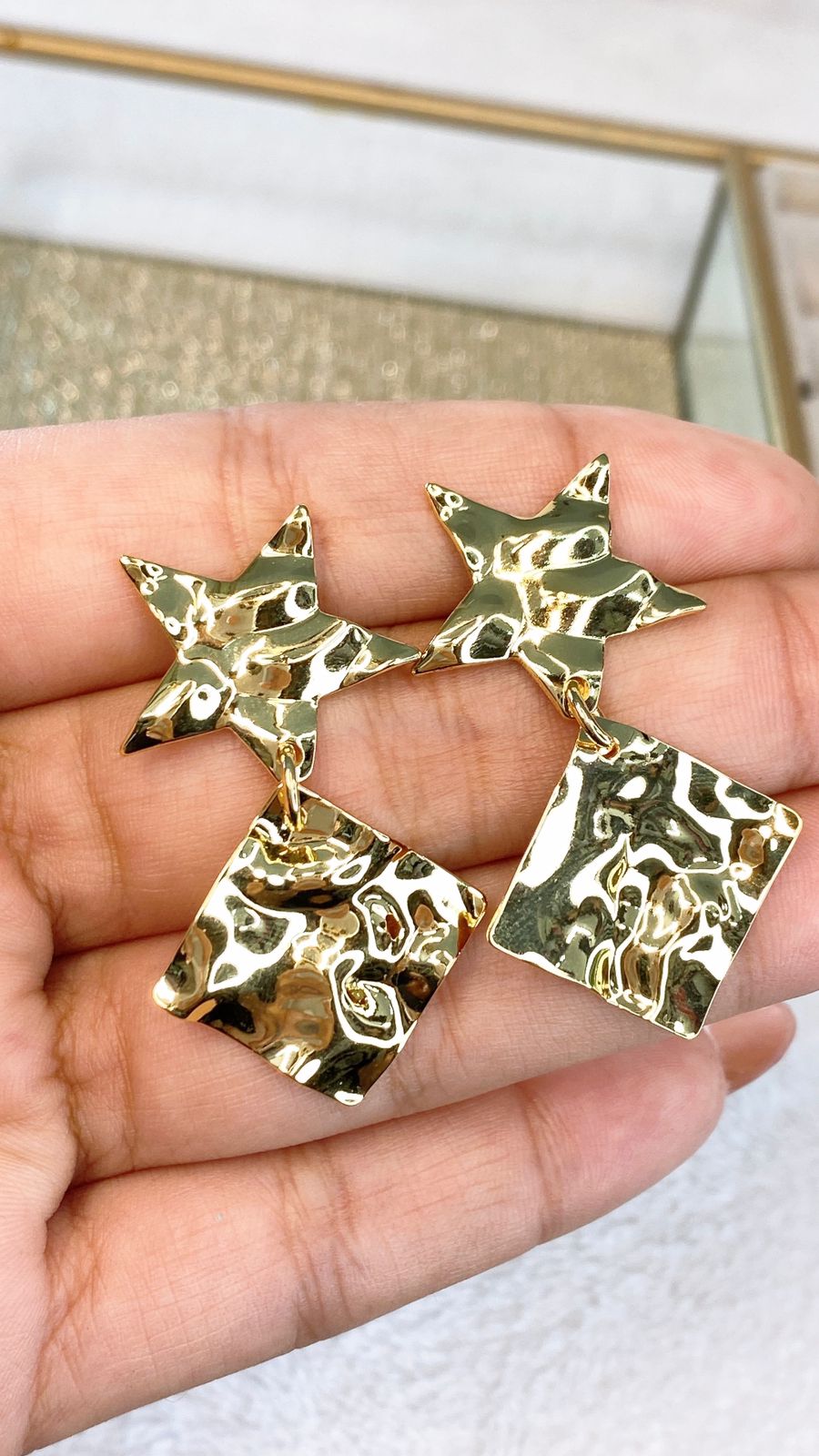 Arete de Chapa de Oro COA2058-1