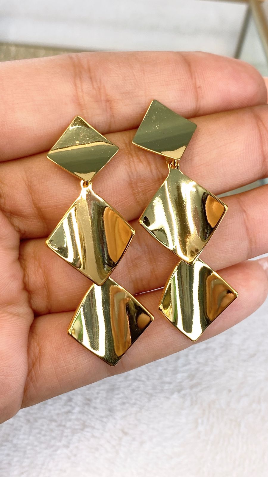 Arete de Chapa de Oro COA2060-1