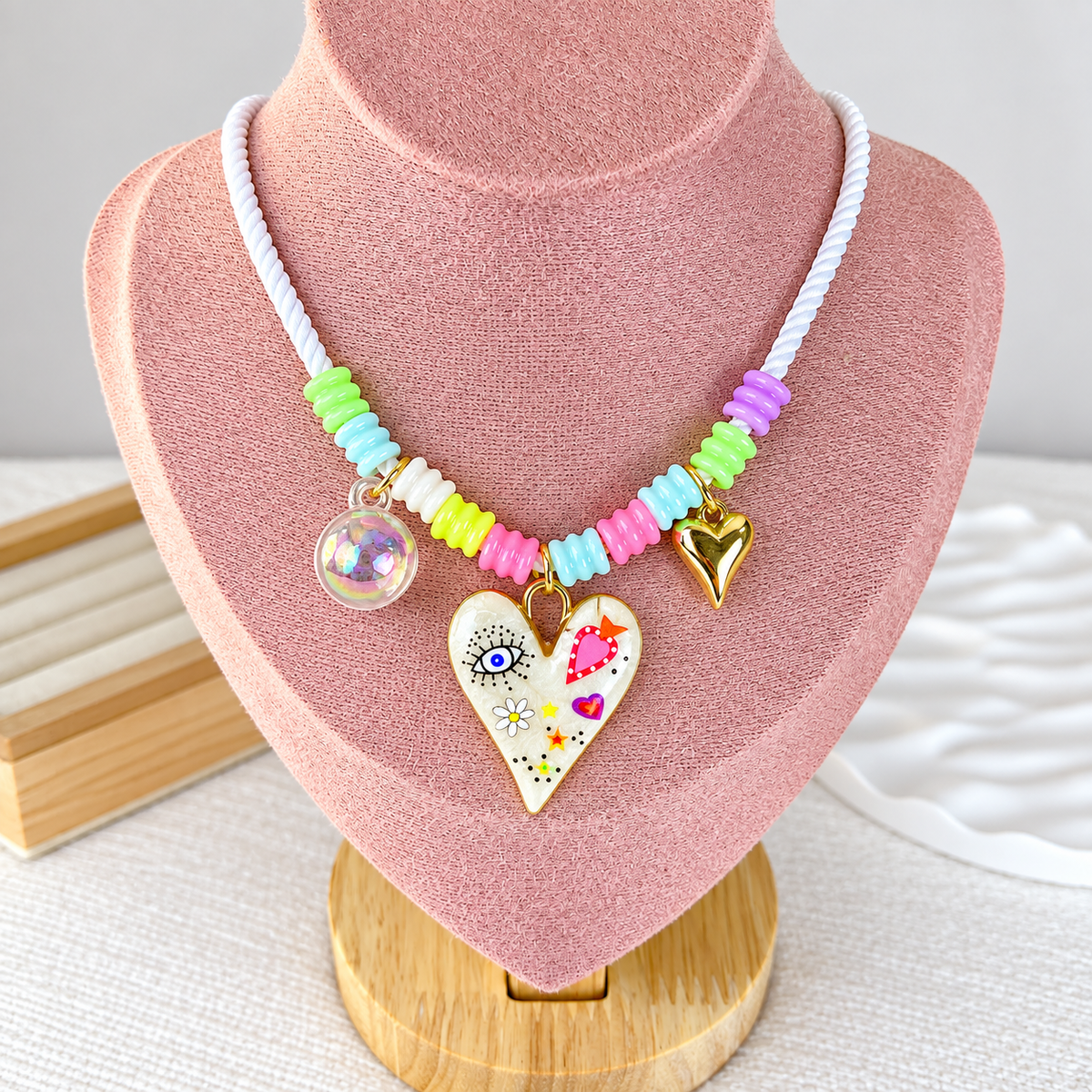 Collar Tejido con Dije de Chapa de Oro CC2506-1