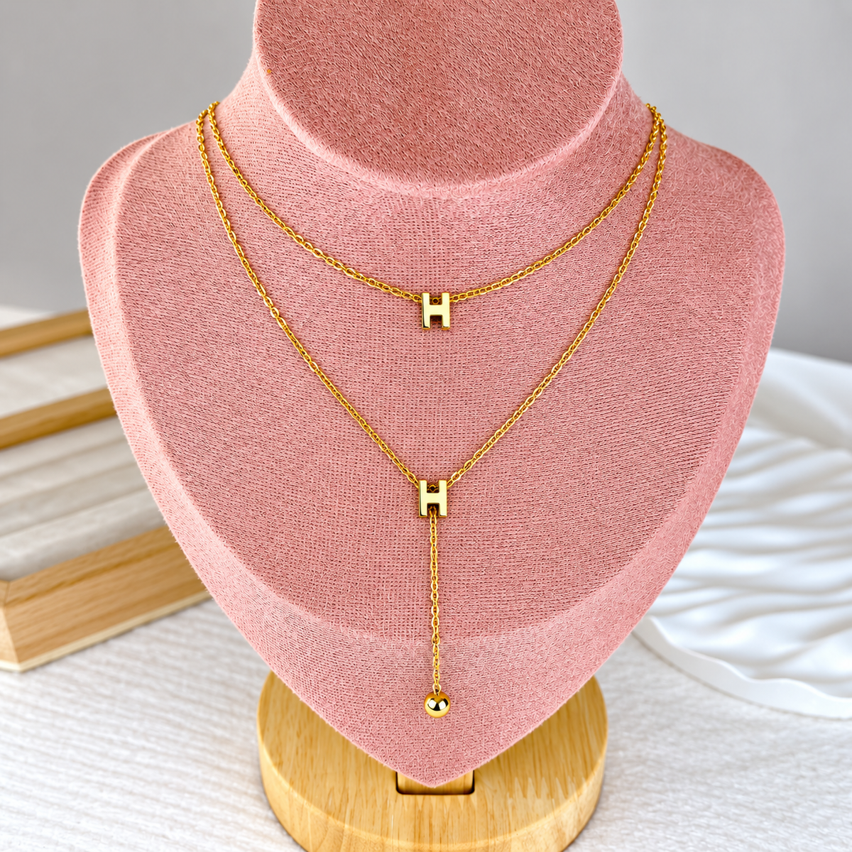 Collar Doble de Acero Inoxidable CAI3529-1