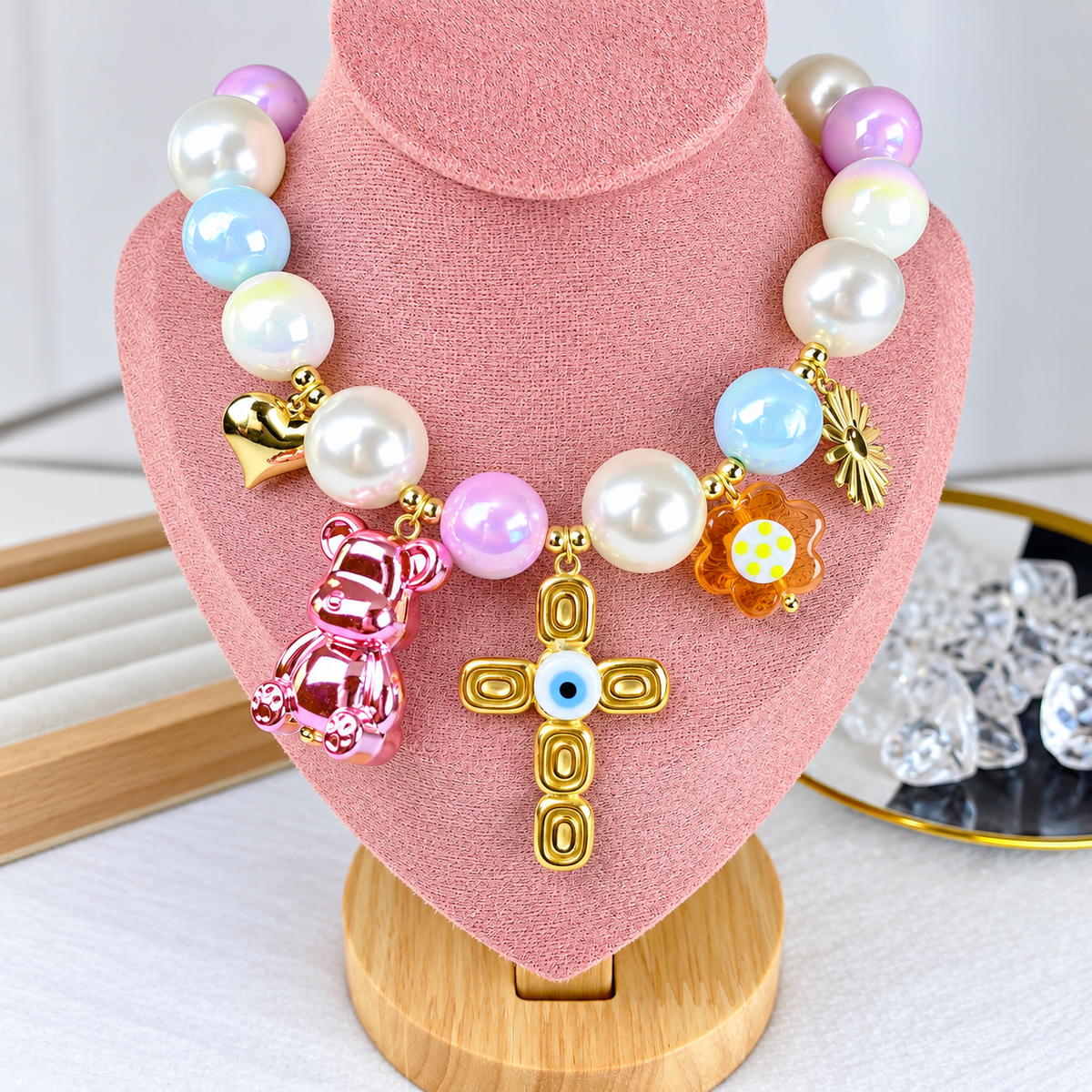 Collar de Acrilico y Acero Inoxidable CAI3487-1