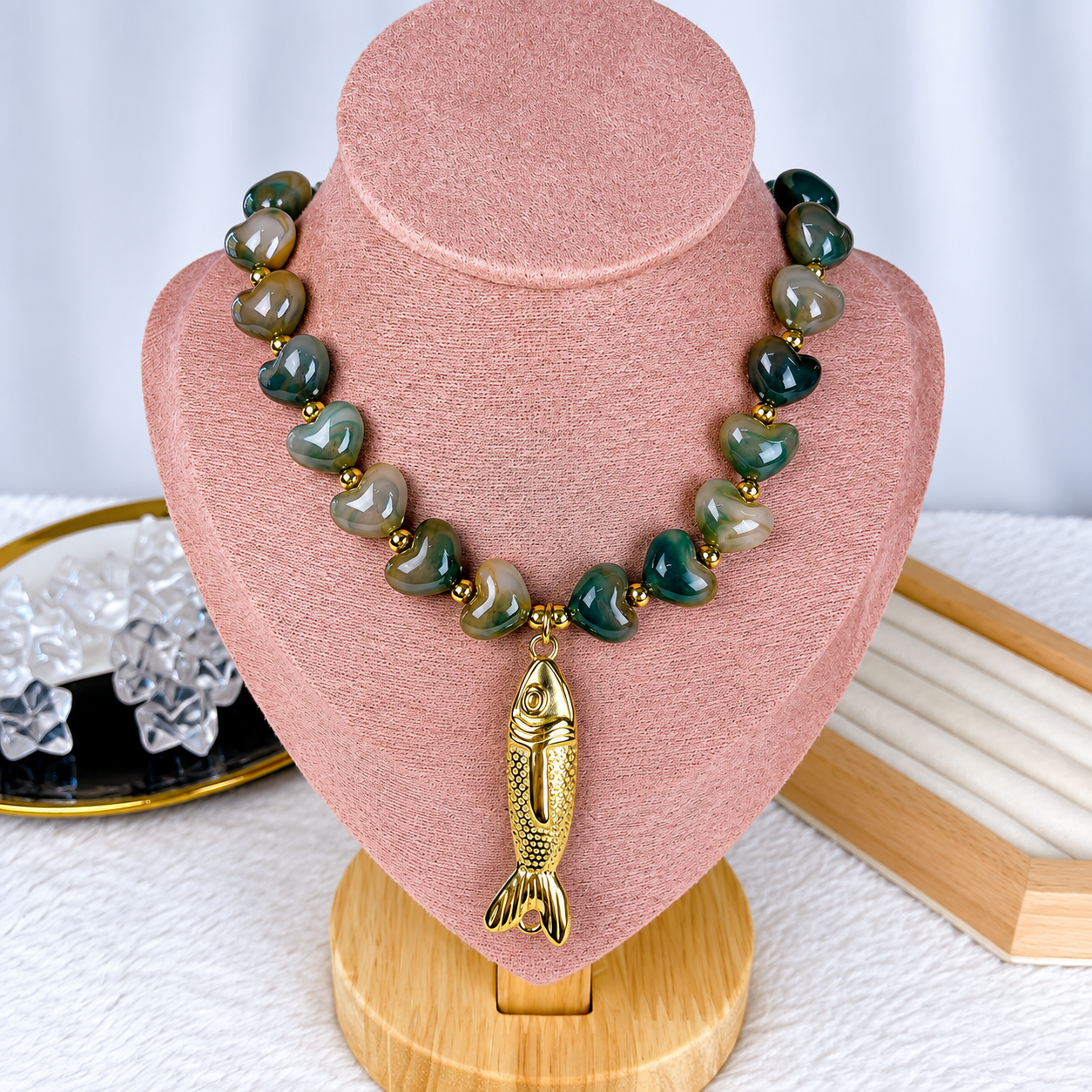 Collar de Acrilico y Acero Inoxidable CAI3488-1
