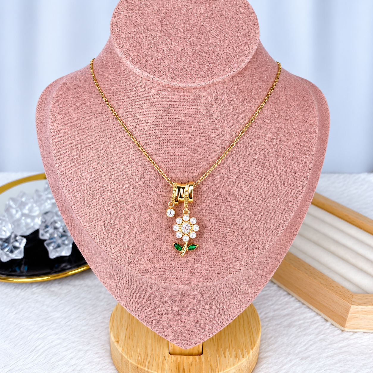 Collar de Acero Inoxidable con Dije de Chapa de Oro CAI3491-1