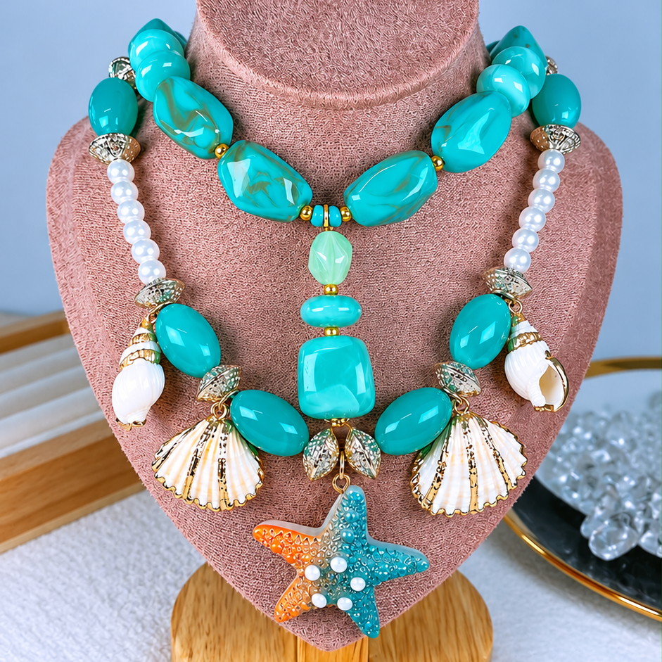 Collar Doble de Acrilico CB966-1