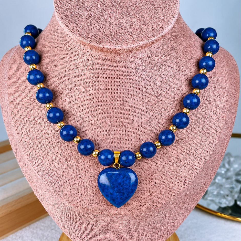 Collar de Acrilico y Chapa de Oro CC2614-3