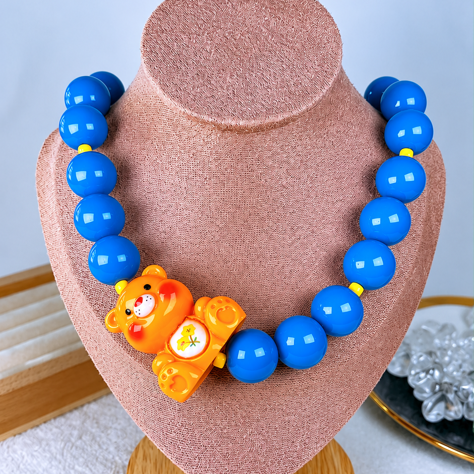 Collar de Acrilico y Chapa de Oro CC2611-9