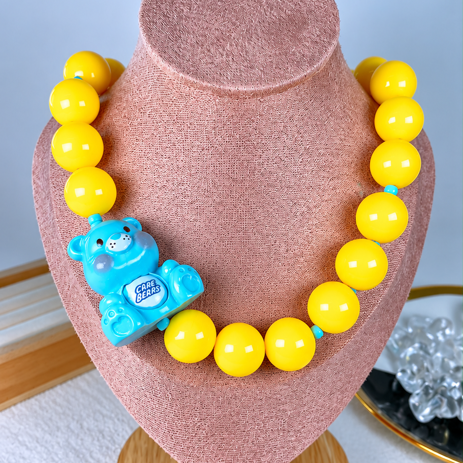 Collar de Acrilico y Chapa de Oro CC2611-5