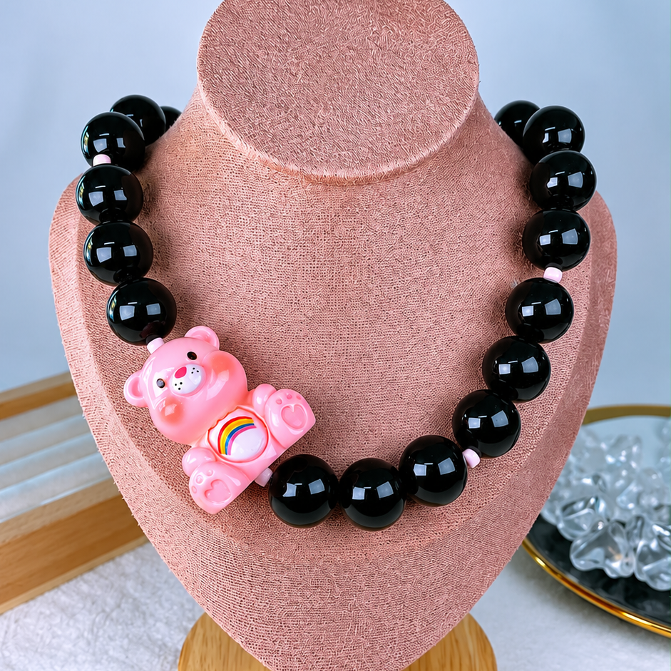 Collar de Acrilico y Chapa de Oro CC2611-7