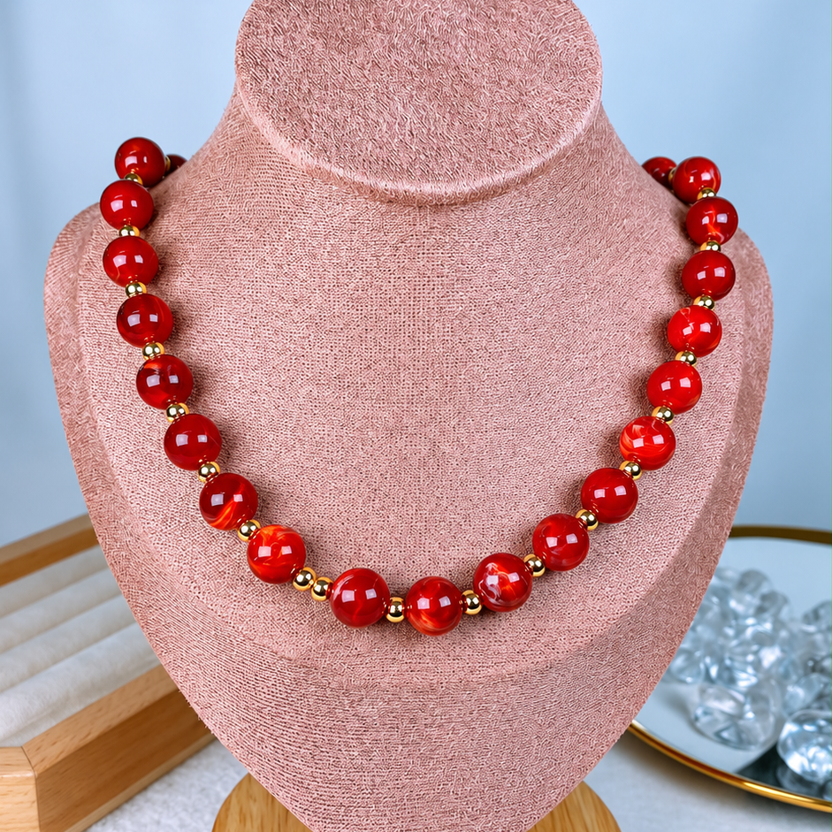 Collar de Acrilico y Chapa de Oro CC2540-3