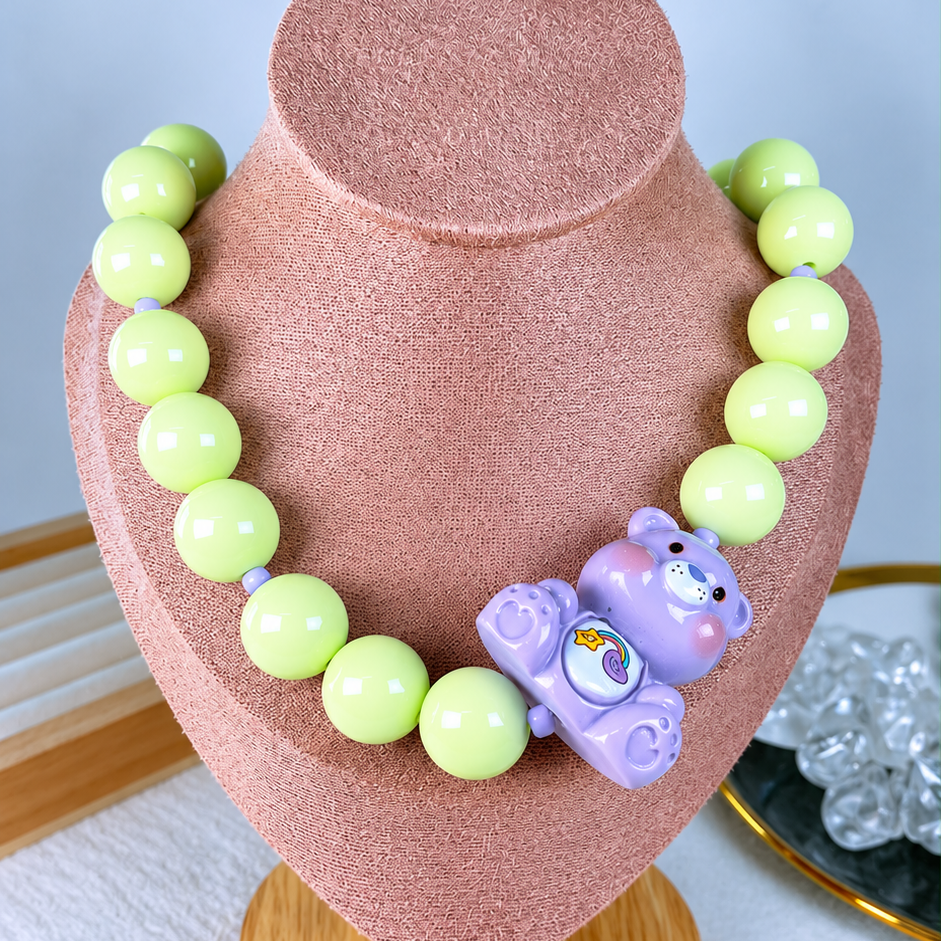 Collar de Acrilico y Chapa de Oro CC2611-4