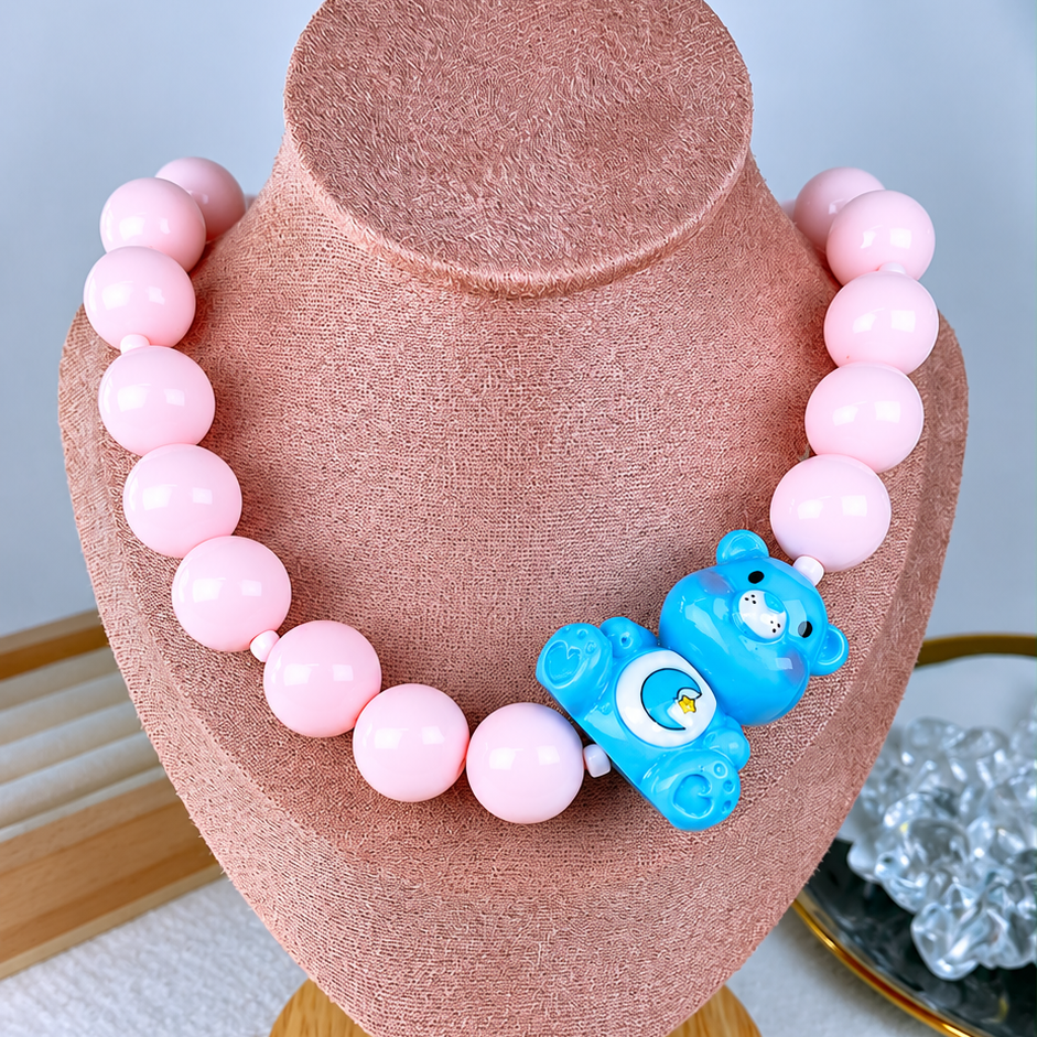 Collar de Acrilico y Chapa de Oro CC2611-2