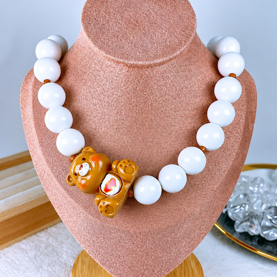 Collar de Acrilico y Chapa de Oro CC2611-10
