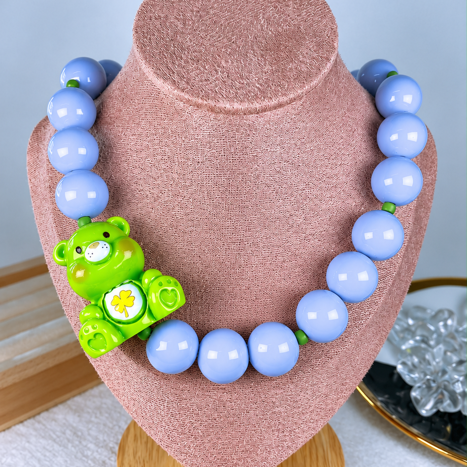 Collar de Acrilico y Chapa de Oro CC2611-3