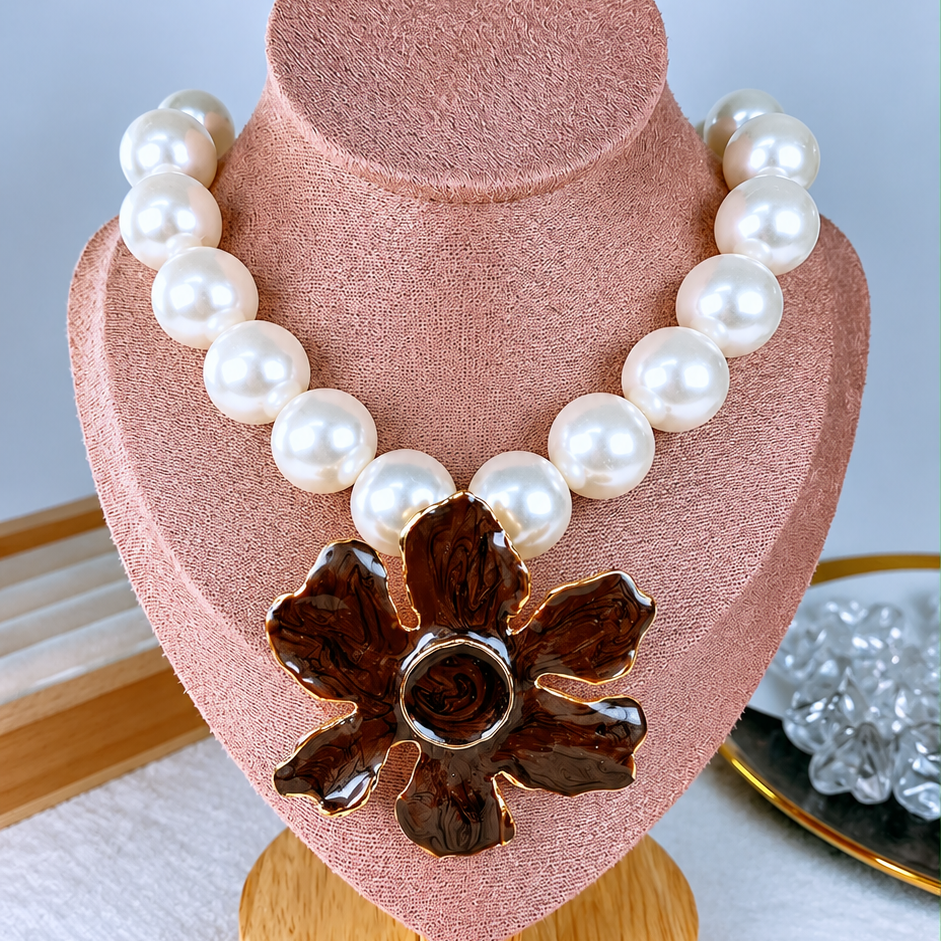 Collar de Acrilico CB967-7 CAFÉ
