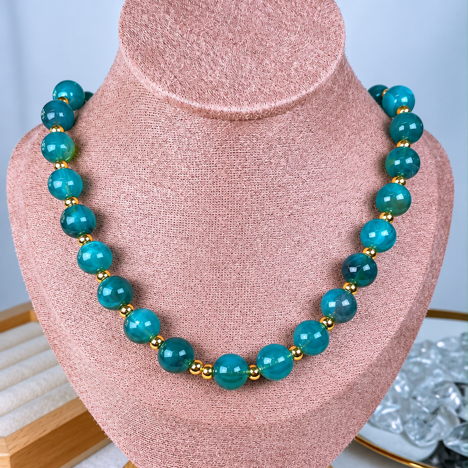 Collar de Acrilico y Chapa de Oro CC2540-8