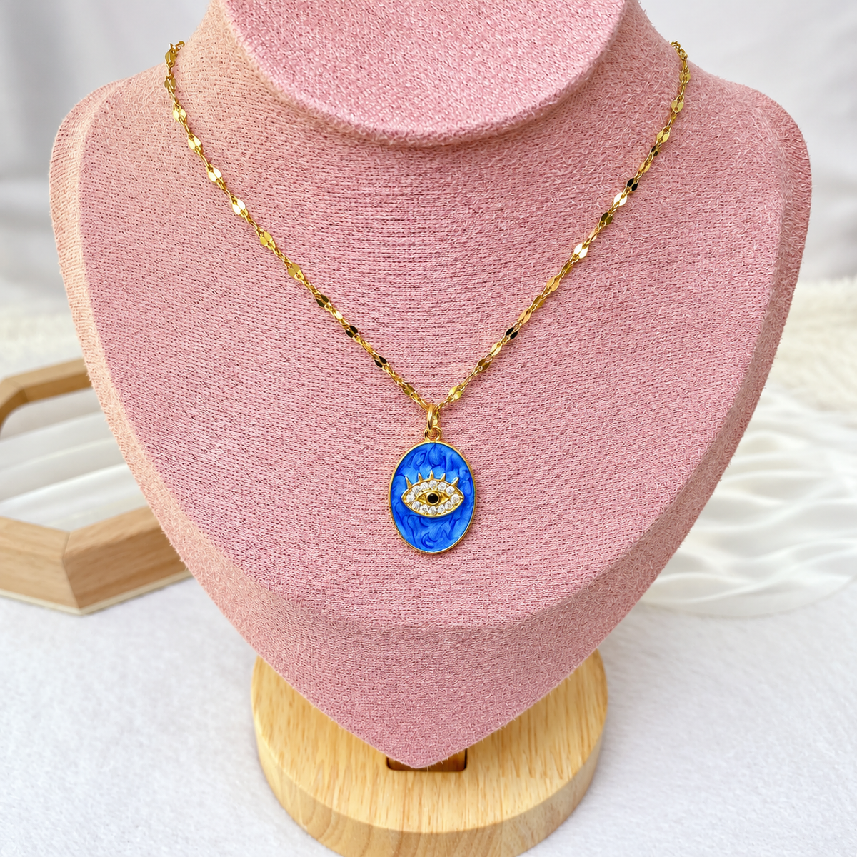 Collar de Acero Inoxidable y Dije de Chapa de Oro CAI3577-1