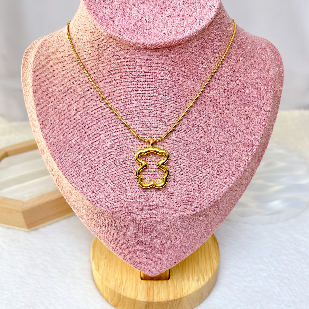 Collar de Acero Inoxidable y Dije de Chapa de Oro CAI3589-1